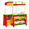 VEVOR Wooden Puppet Theater 2-in-1 Reversible Play Store Kids Play Market Stand