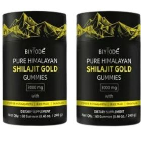 Pure Himalayan Shilajit Gummies  With Ashwagandha, Gokshura & Other Herbs No Added Sugar 60 Chewables Edible Supplement (Option: 2 bottle)